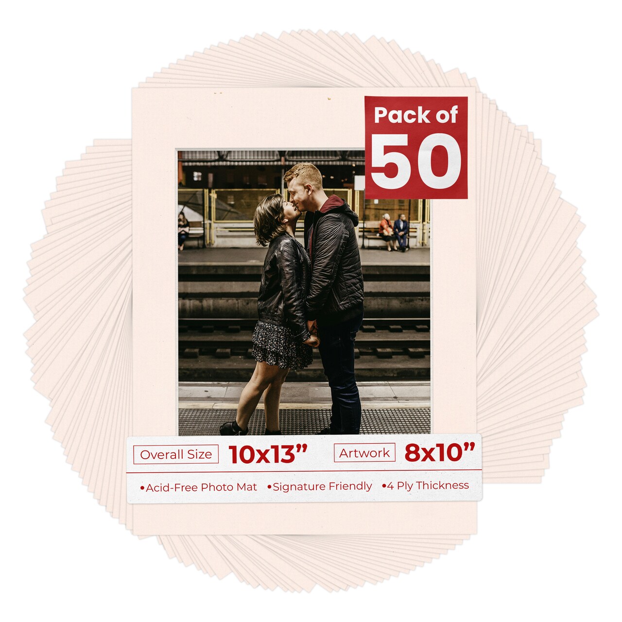 Oyster Bay Beige Mat Board for 10x13 Frames - Fits 8x10 Photos